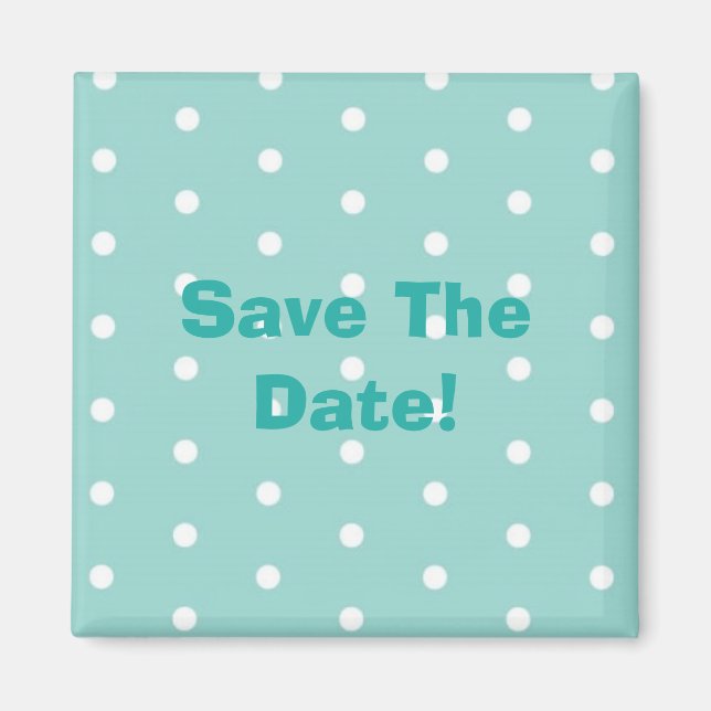 Robin's Egg Blue Smyckeskrin med polka dots Magnet (Framsidan)