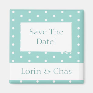 Robin's Egg Blue Smyckeskrin med polka dots Magnet