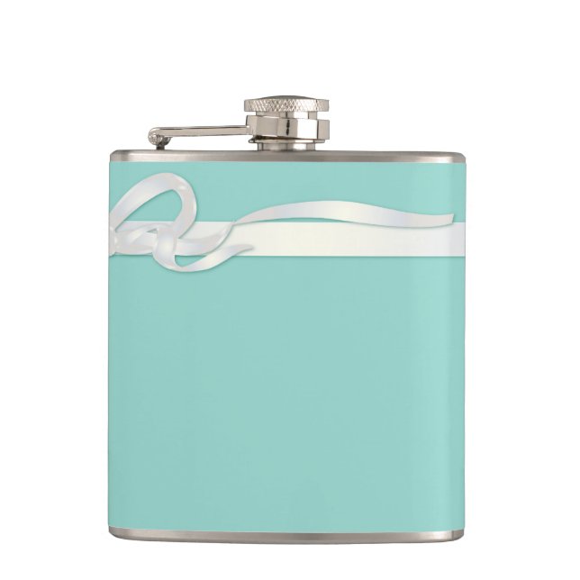 Robin's Egg Blue Smyckeskrin med White Ribbon Fickplunta (Framsidan)