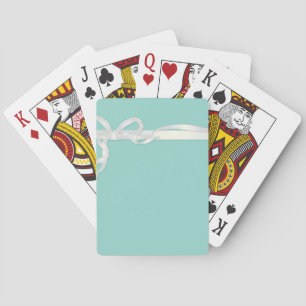 Robin's Egg Blue Smyckeskrin med White Ribbon Spel Kort