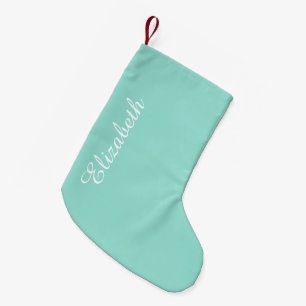 Robin's Egg Blue Solid Färg Liten Julstrumpa