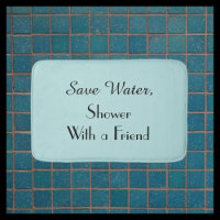 Robins Egg Blue Spara Vatten Funny Plush Bath Mat