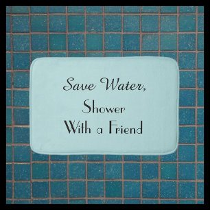 Robins Egg Blue Spara Vatten Funny Plush Bath Mat Badrumsmatta