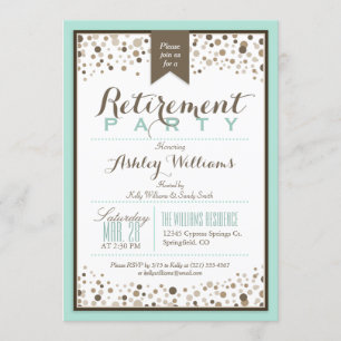 Robins Egg Blue, Taupe Modern Pension Party Inbjudningar
