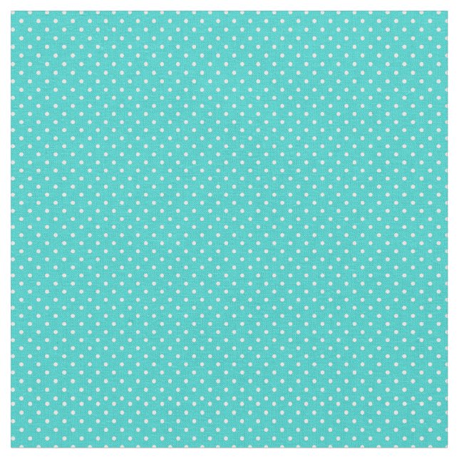 Robin's Egg Blue Teal Cyan Polka Dot Tyg (Närbild)