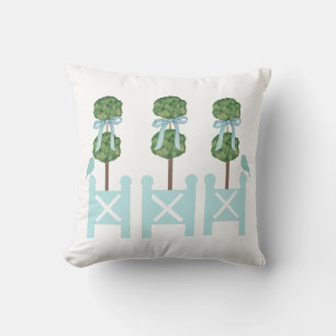 Robin's Egg Blue Topiary Bird Dekorativ kudde