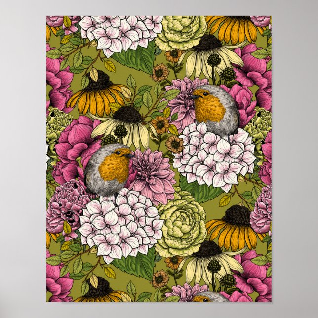 Robins i trädgården 2 poster (Framsidan)