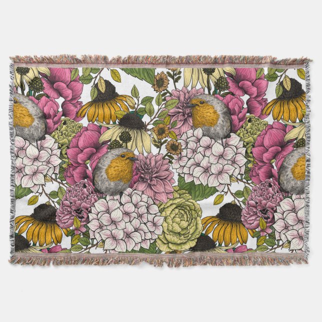 Robins i trädgården filt (Framsidan)