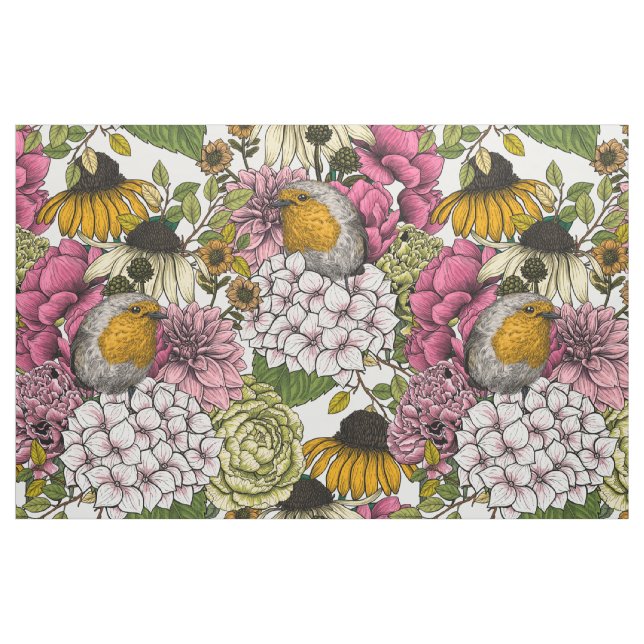 Robins i trädgården tyg (Fat Quarter)