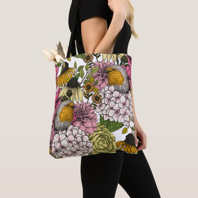 Robins i trädgården tygkasse (Närbild)