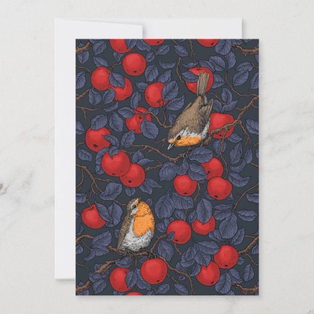 Robins in the apple tree/blue and red  (Framsida)