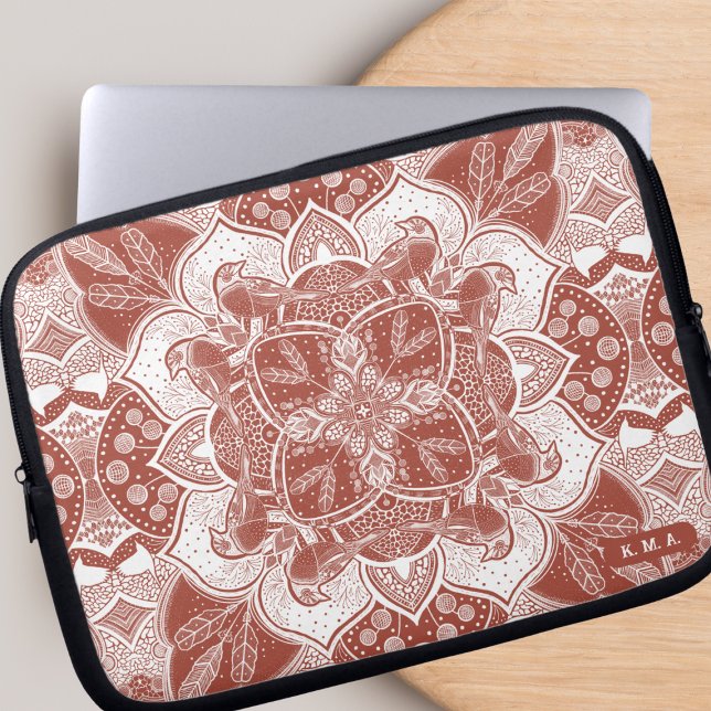 Robins Mandala Boho Birds Laptop Fodral (Skapare uppladdad)