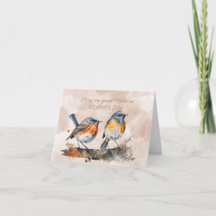 Robins par på Gren Mors dag Kort