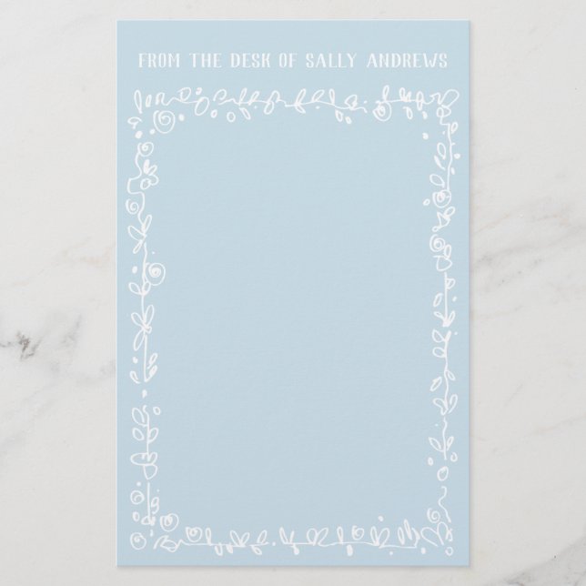 Robins skrivbord för äggblått av brevpapper (Framsida)