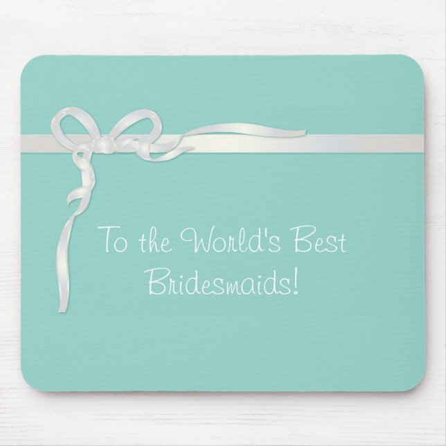 Robins smyckeskrin för äggblått med vitbandet musmatta (Framsidan)