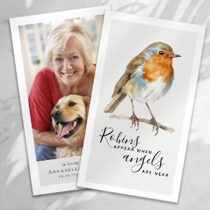 Robins visas i Änglar nära minneskort Visitkort