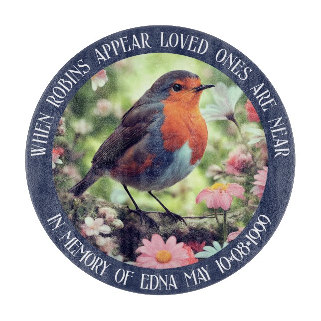 Robins visas när de är nära blått glas (Framsidan)