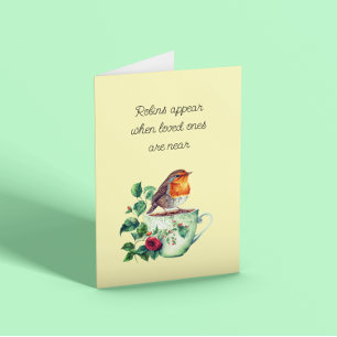 Robins visas Sympathy Card Kort