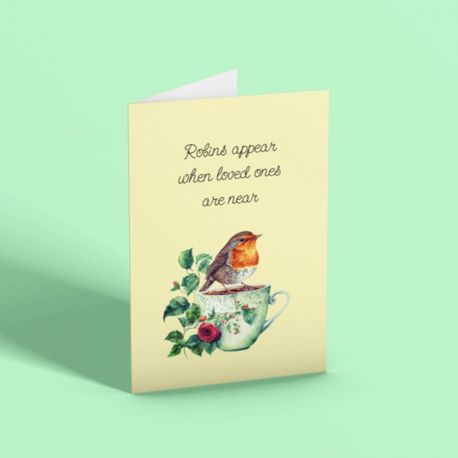 Robins visas Sympathy Card Kort (Skapare uppladdad)