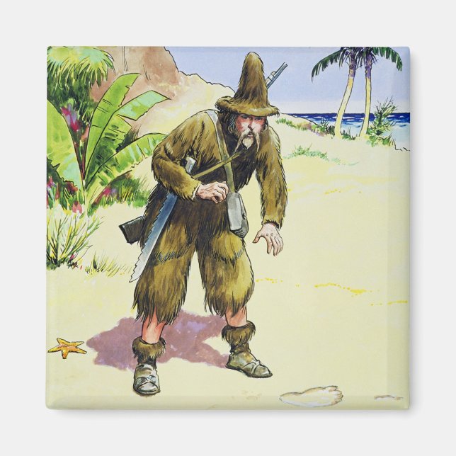 Robinson Crusoe, från "Peeps into the Past", publi Magnet (Framsidan)