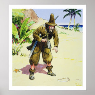 Robinson Crusoe, från "pip in i förflutnan", publi Poster