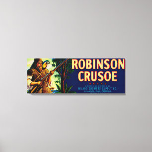 Robinson Crusoe melon LabelNiland, CA Canvastryck