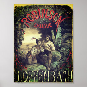Robinson Crusoé opera vintage affisch