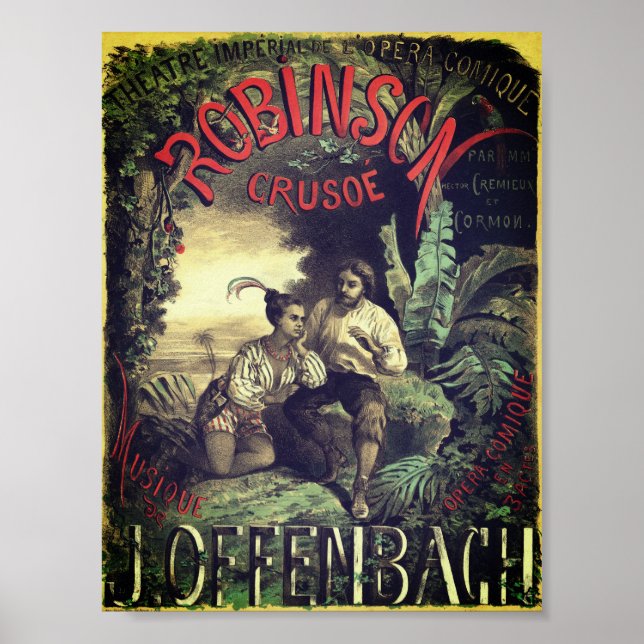 Robinson Crusoé opera vintage affisch (Framsidan)