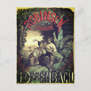 Robinson Crusoé opera vintage affisch Vykort