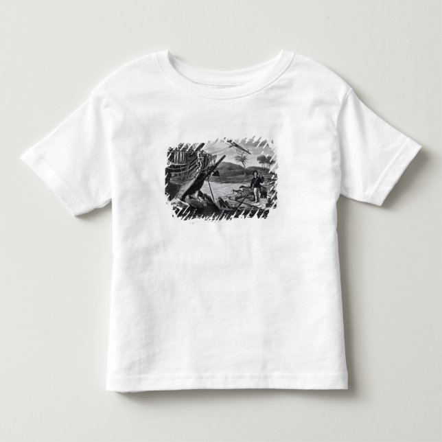 Robinson Crusoe som bort bär T Shirt (Framsida)