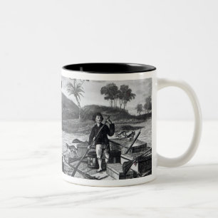 Robinson Crusoe som bort bär Två-Tonad Mugg