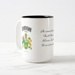 Robinson Family Crest, Translation & Meaning Två-Tonad Mugg
