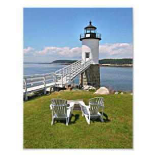 Robinson pekar fyren, IsleAu Haut, Maine Fototryck
