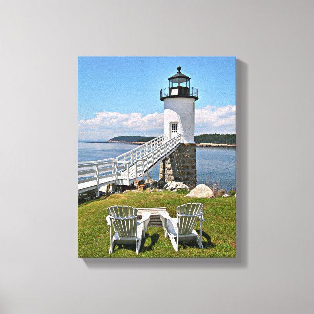 Robinson Point Lighthouse, Isle Au Haut, Maine Canvastryck (Framsida)