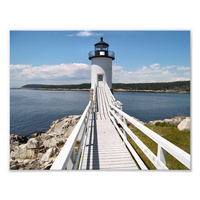 Robinson Point Lighthouse, Isle Au Haut, Maine Fototryck (Framsidan)