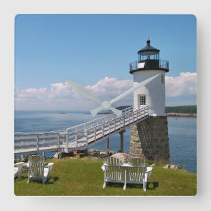 Robinson Point Lighthouse, Isle Au Haut, Maine Fyrkantig Klocka