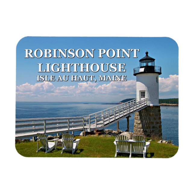 Robinson Point Lighthouse, Isle Au Haut, Maine Magnet (Horisontell)