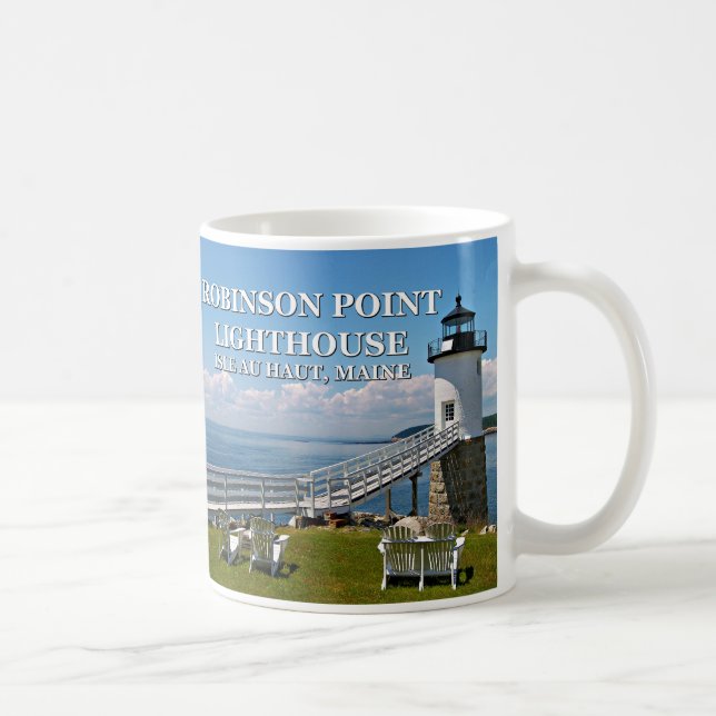 Robinson Point Lighthouse, Isle Au Haut, Maine Mug Kaffemugg (Höger)