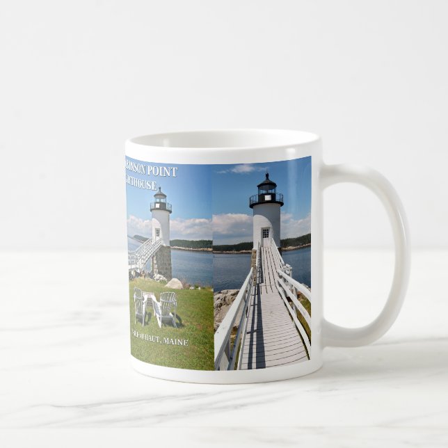 Robinson Point Lighthouse, Isle Au Haut, Maine Mug Kaffemugg (Höger)