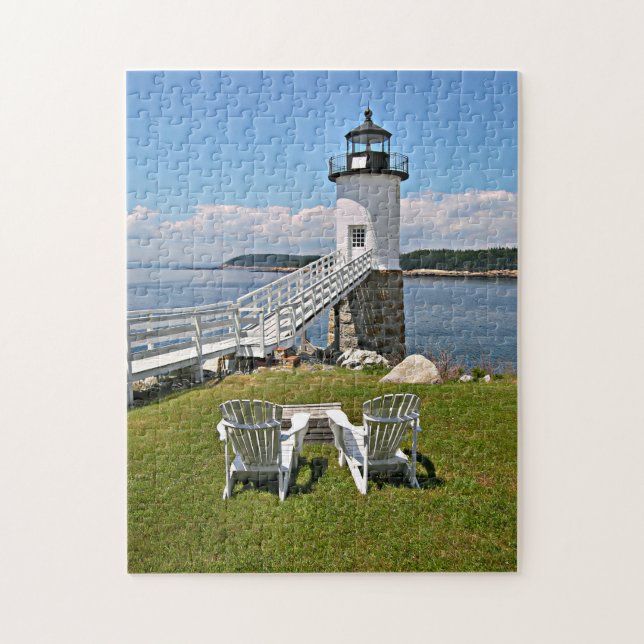 Robinson Point Lighthouse, Isle Au Haut, Maine Pussel (Vertikal)