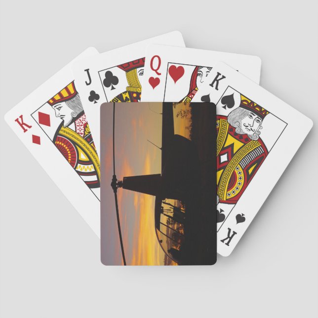 Robinson R44-helikopter vid solnedgång Kortlek (Baksidan)