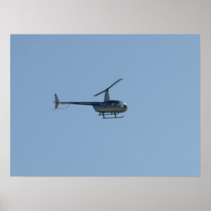 Robinson R44 korpsvart Helicopter. II Poster