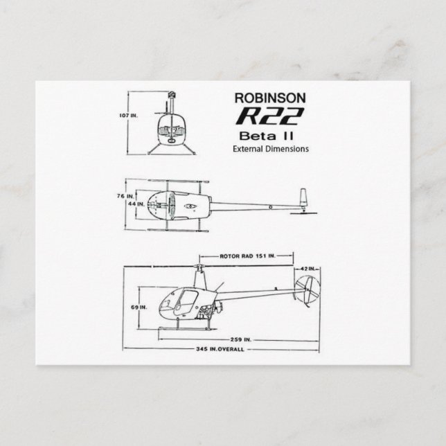 Robinson R-22 Vykort (Framsida)