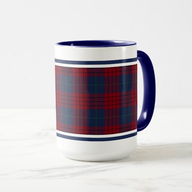 Robinson Tartan Navy Blue and Red Play Mugg (Framsida höger)