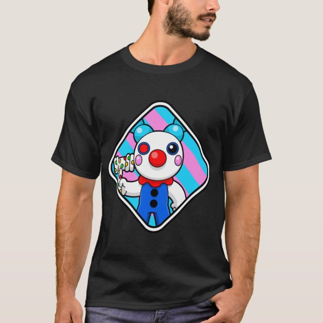 Roblo Piggy Clown retropresent T Shirt (Framsida)