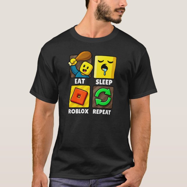 Roblox Ät Sova Upprepa Rolig Spelare T Shirt (Framsida)