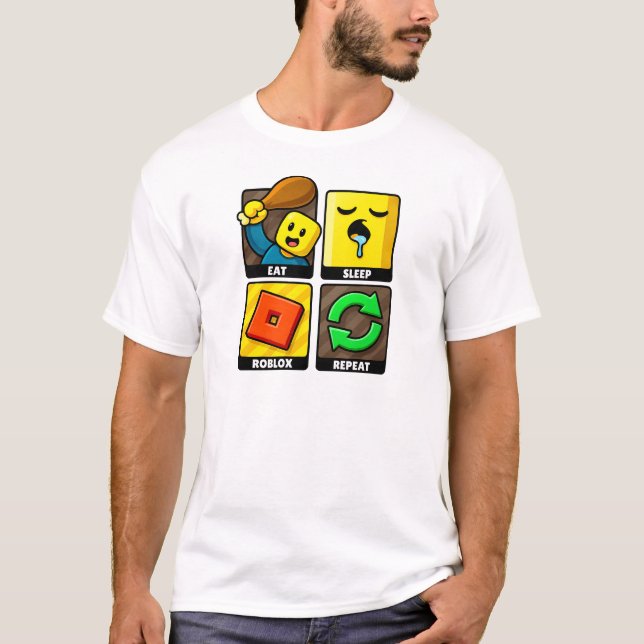 Roblox Ät Sova Upprepa Rolig Spelare T Shirt (Framsida)
