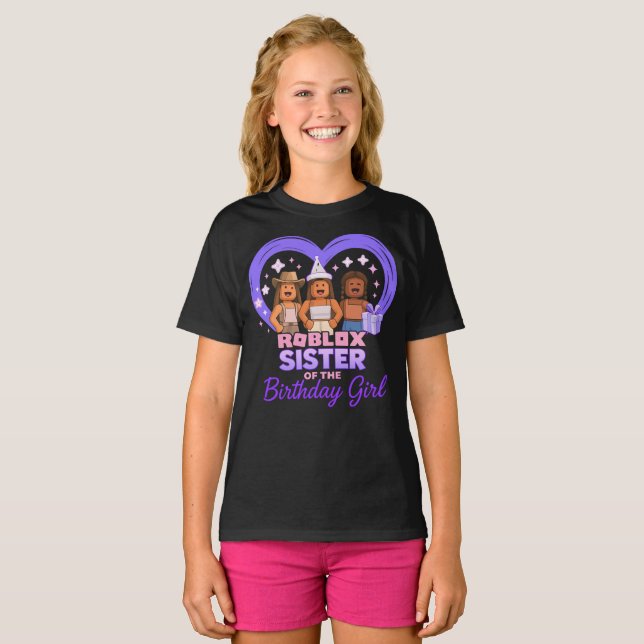 Roblox Sister Birthday Girl T-Shirt (Hel framsida)