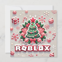 Robloxos Festive Julgran Card För barn Julkort