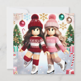 Robloxos Tonåring Girls Ice Skate-julkort Julkort